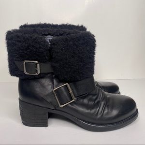 Tara M Debbie Womens Black Leather Ankle Boots 7.5